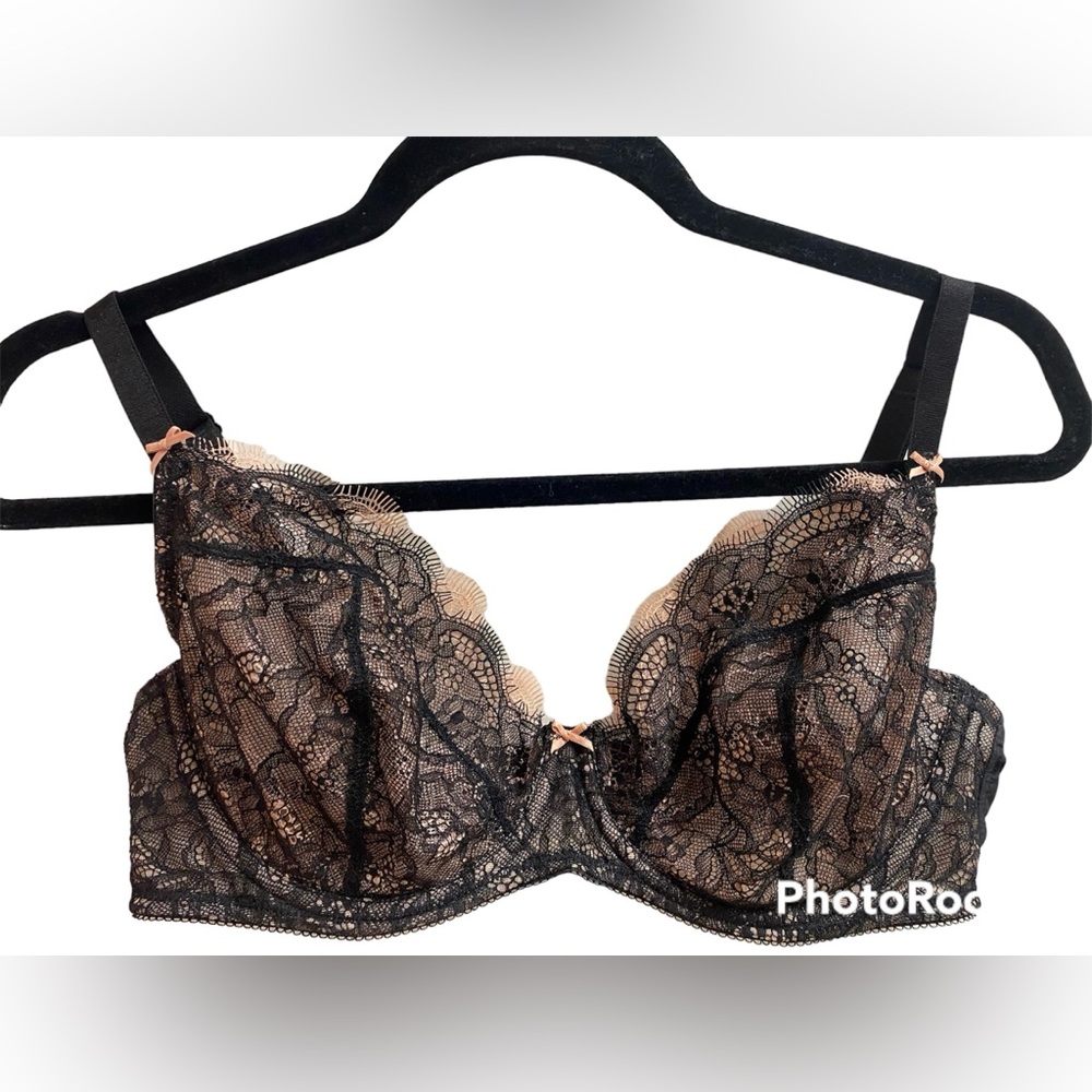 🔥NEW🔥 B.Tempt'd B.Sultry Bra Black Peach Underwired Non-Padded Balcony 36DD - Picture 4 of 7